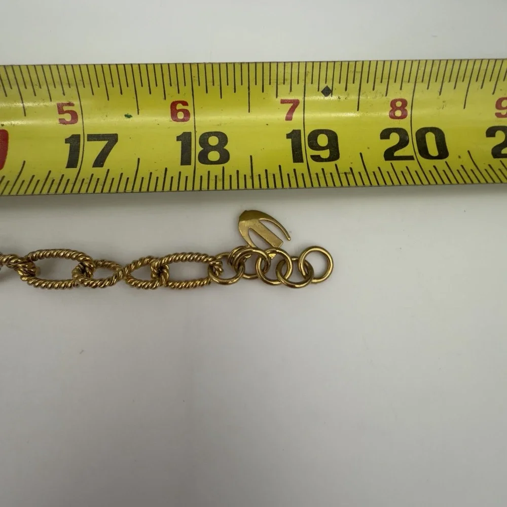 Vtg JUST CAVALLI Fleur De Liss Snake Necklace Chunky Gold Tone Sepant Y Drop